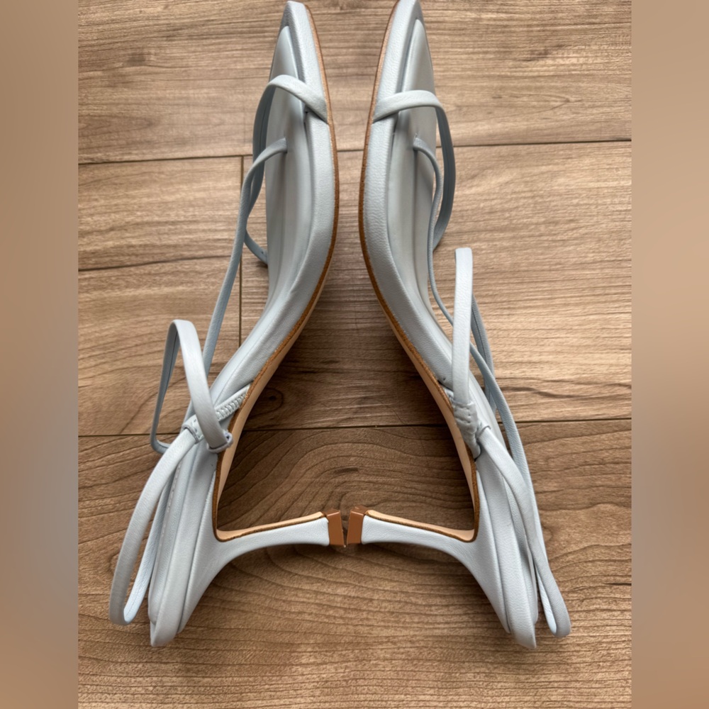 Steve Madden Locke strappy sandals light blue square toe kitten heel Size 7.5 - Picture 6 of 10